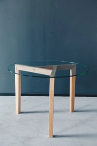Журнальный стол Оникс-7, Натуральный массив/Прозрачное стекло в Бузулуке - предосмотр 2