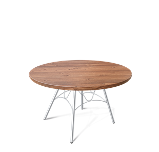 Круглый столик SHT-S100 / SHT-TT 70 МДФ (хром лак/орех светлый) в Бузулуке