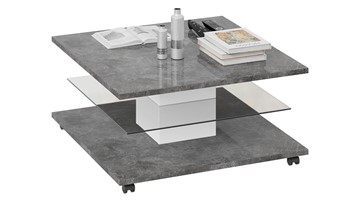 Квадратный стол Diamond тип 1 (Белый/Ателье темный глянец) в Орске