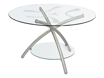 Стеклянный стол Дуэт 3 (металлик-прозрачное) в Орске
