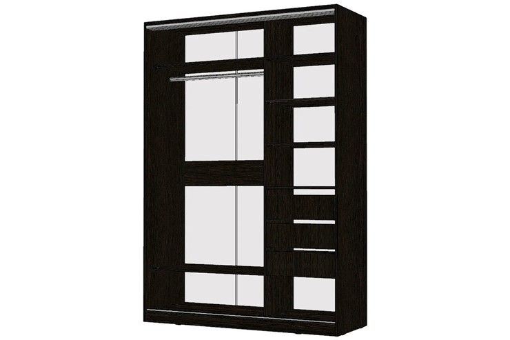 Шкаф 2-х дверный Виктория 1600х584х2300, 1 зеркало, Венге (310-427) в Орске - изображение 1