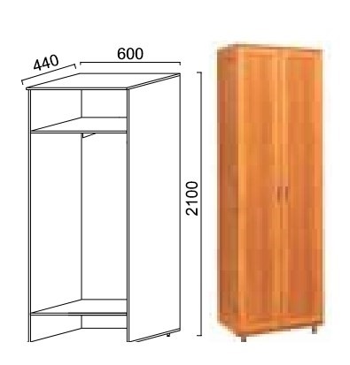 Шкаф двухдверный Александра-1, ПР-2, шимо светлый, МДФ с кожзамом в Бузулуке - изображение