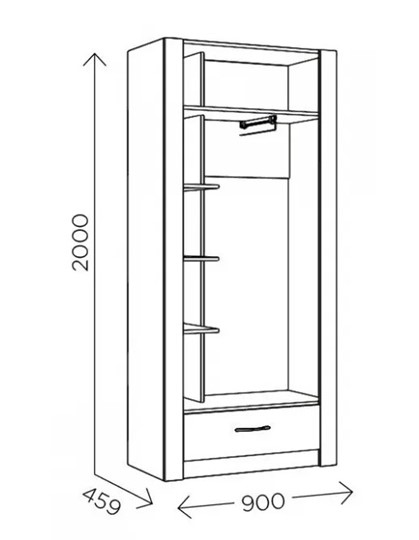 Шкаф гардеробный Ева 5 М1 дуб ирландский/белый матовый в Орске - изображение 2