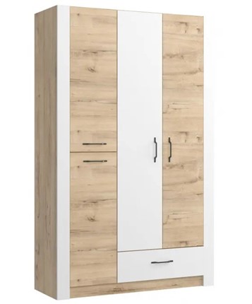 Шкаф гардеробный Ева 5 М2 дуб ирландский/белый матовый в Орске - изображение