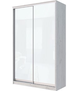 Шкаф двухдверный Хит-22-12-22 с цветным стеклом, белое №10, Дуб крафт белый в Бузулуке