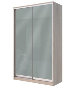 Шкаф двухдверный Хит-22-12-22 с цветным стеклом, средне-серый 074, Дуб сонома в Орске
