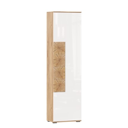 Шкаф одностворчатый Фиджи, 659300, белый/дуб золотой в Орске - изображение