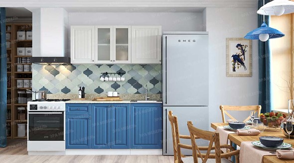 Гарнитур кухонный Хозяюшка Магнолия-деним 1,5 м МДФ в Бузулуке - изображение