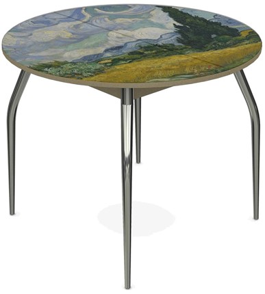 Раздвижной стол Ривьера исп. круг хром №5 (Exclusive h254/белый) в Орске - изображение