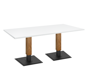 Обеденный стол SHT-TU22 (2 шт.)/ТT 120/80 (дуб брашированный коричневый/черный муар/белый шагрень) в Орске