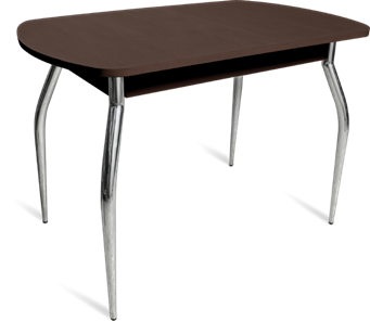 Обеденный стол ПГ-04 ЛДСП, венге ЛДСП/35 гнутые металл хром в Орске