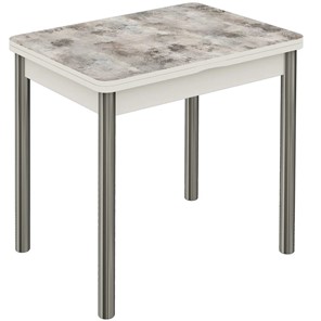 Кухонный раскладной стол Бари хром №6 (Exclusive h102/белый) в Орске