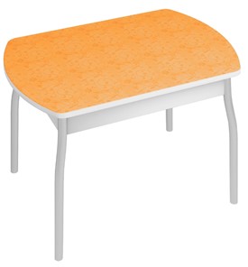 Кухонный обеденный стол Орфей-6, Оранжевые цветы в Орске
