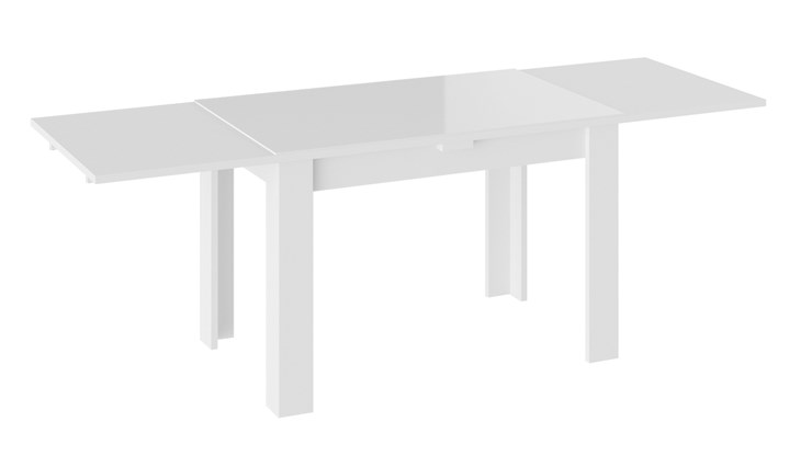 Кухонный стол раздвижной Норман тип 1, цвет Белый/Стекло белый глянец в Орске - изображение 1