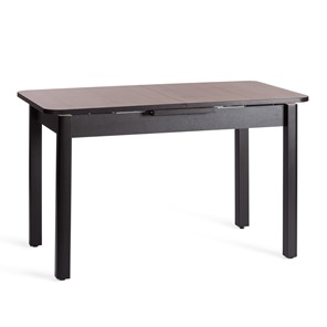 Кухонный стол раскладной ALIGERY ЛДСП/HPL/опора-массив березы, 130х75+30х75, Дуб Вотан/чёрный арт.20605 в Орске