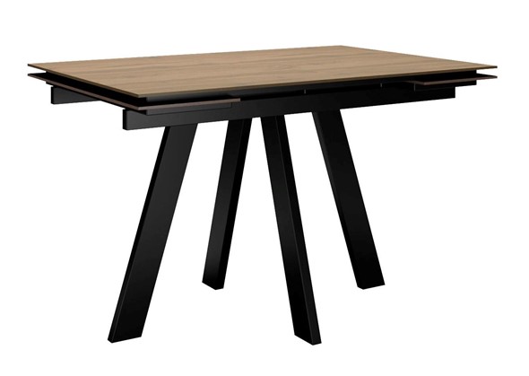 Обеденный раздвижной стол DikLine DM120 Дуб галифакс / опоры черные в Орске - изображение