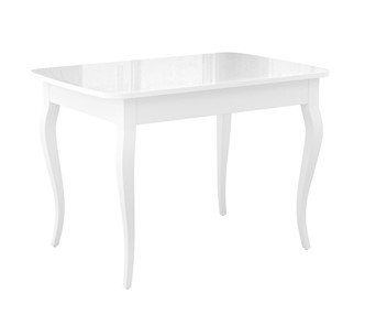 Кухонный раскладной стол Dikline M110 Белый/стекло белое глянец/ножки MC белые в Бузулуке