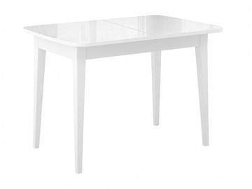Раздвижной стол Dikline M110 Белый/стекло белое глянец/ножки MM белые в Оренбурге