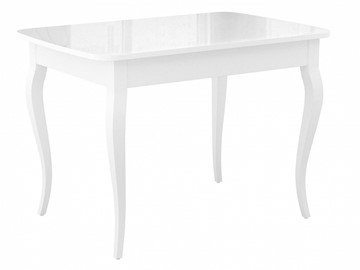 Кухонный раскладной стол Dikline M120 Белый/стекло белое глянец/ножки MC белые в Оренбурге