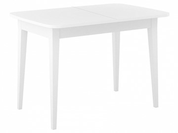 Кухонный раскладной стол Dikline M120 Белый/стекло белое сатин/ножки MM белые в Орске - предосмотр