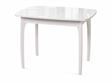 Кухонный раздвижной стол Dikline M40 стекло белое/ножки белые в Бузулуке
