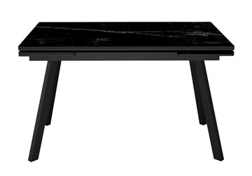 Раздвижной стол DikLine SKA125 Керамика Черный мрамор/подстолье черное/опоры черные (2 уп.) в Орске - предосмотр