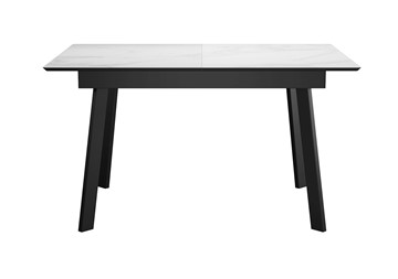 Кухонный стол раскладной DikLine SKH125 Керамика Белый мрамор/подстолье черное/опоры черные (2 уп.) в Бузулуке
