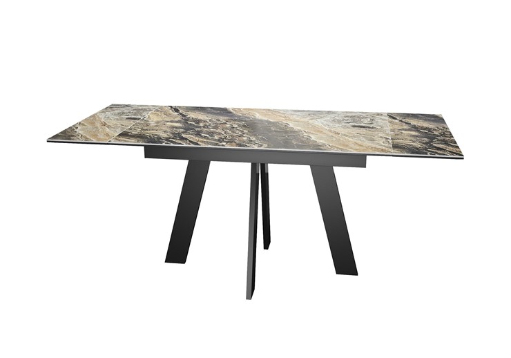 Обеденный раздвижной стол DikLine SKM120 Керамика Amadeus/подстолье черное/опоры черные в Бузулуке - изображение 2