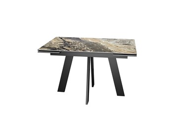 Обеденный раздвижной стол DikLine SKM120 Керамика Amadeus/подстолье черное/опоры черные в Бузулуке - предосмотр