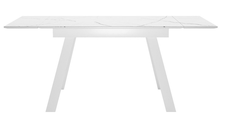 Стол раздвижной DikLine SKM140 Керамика Белый мрамор/подстолье белое/опоры белые (2 уп.) в Бузулуке - изображение 2
