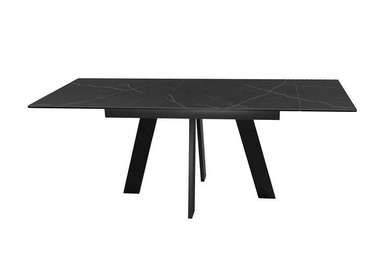 Стол раздвижной DikLine SKM140 Керамика Черный мрамор/подстолье черное/опоры черные (2 уп.) в Бузулуке - изображение 3