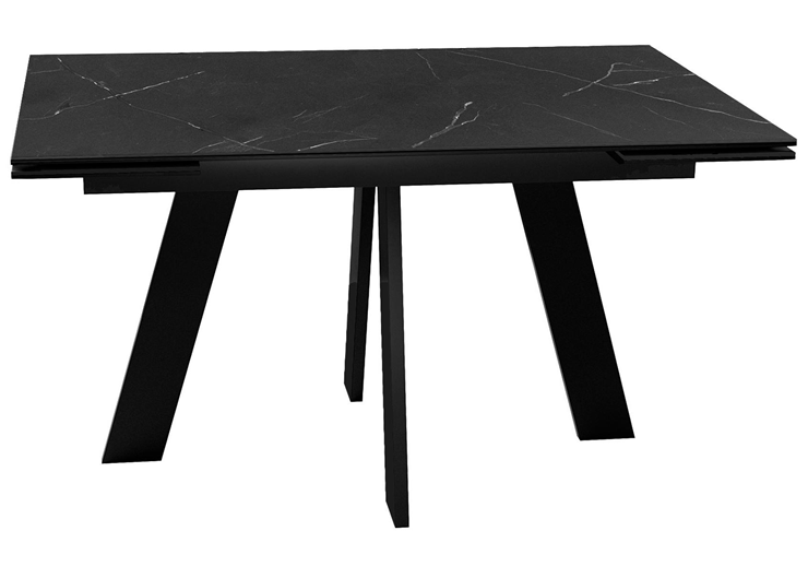 Стол раздвижной DikLine SKM140 Керамика Черный мрамор/подстолье черное/опоры черные (2 уп.) в Бузулуке - изображение 2
