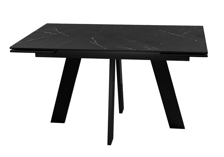 Стол раздвижной DikLine SKM140 Керамика Черный мрамор/подстолье черное/опоры черные (2 уп.) в Бузулуке - изображение 5