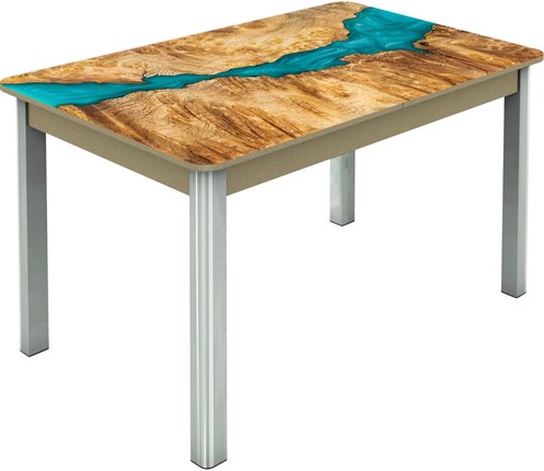 Кухонный раздвижной стол Гамбург исп.2 ноги метал. крашеные №23, Фотопечать (Дерево №30) в Орске - изображение