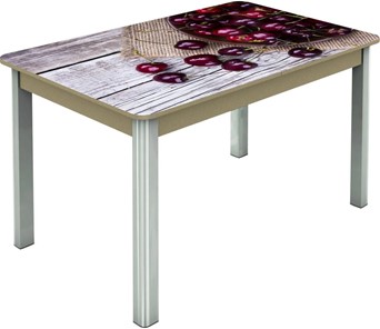 Обеденный раздвижной стол Гамбург исп.2 ноги метал. крашеные №23, Фотопечать (Фрукты №29) в Бузулуке
