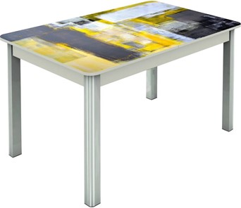 Обеденный раздвижной стол Гамбург исп.2 ноги метал. крашеные №23, Фотопечать (Текстура №51) в Бузулуке