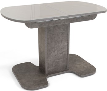 Кухонный раскладной стол Киото-1 (ноги серый камень, серебро/серый камень) в Орске