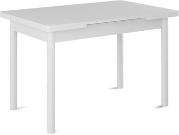 Кухонный стол раздвижной Милан-1 EVO, ноги металлические белые, белый цемент в Орске