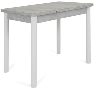 Кухонный раскладной стол Милан-1 EVO, ноги металлические белые, светлый цемент в Бузулуке