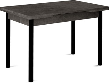 Кухонный раздвижной стол Милан-1 EVO, ноги металлические черные, серый камень в Орске