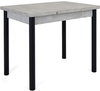Раздвижной стол Милан-1 EVO, ноги металлические черные, светлый цемент в Орске