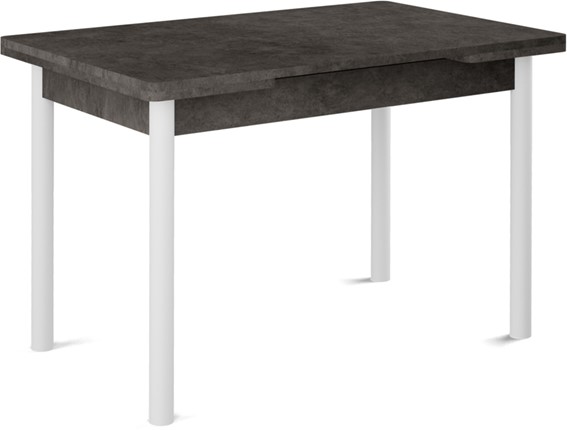 Раздвижной стол Милан-2 EVO, ноги белые, серый камень в Орске - изображение
