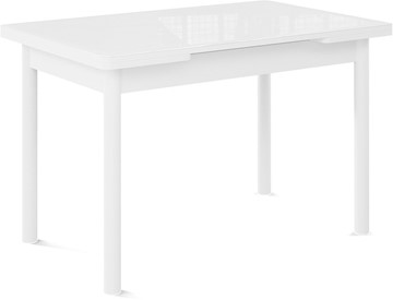 Раздвижной стол Милан-2 EVO, ноги белые, стекло белое/белый в Бузулуке