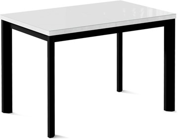 Кухонный раздвижной стол Нагано-1G (ноги черные, стекло cristal/белый цемент) в Бузулуке