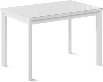 Кухонный раскладной стол Нагано-1G (ноги металлические белые, стекло cristal/белый цемент) в Бузулуке