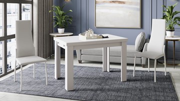 Кухонный стол раздвижной Норман тип 1, цвет Белый/Стекло белый глянец в Орске - предосмотр 3