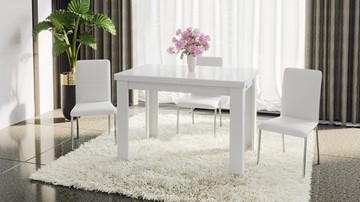 Кухонный стол раздвижной Норман тип 1, цвет Белый/Стекло белый глянец в Орске - предосмотр 4