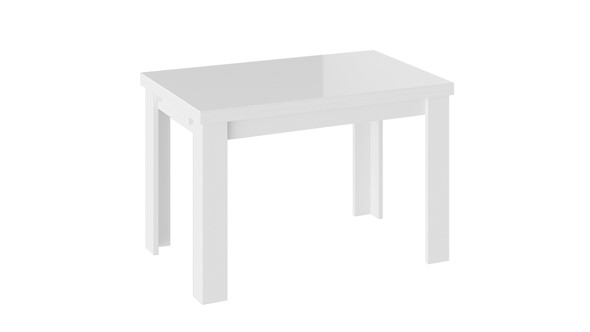 Кухонный стол раздвижной Норман тип 1, цвет Белый/Стекло белый глянец в Бузулуке - изображение