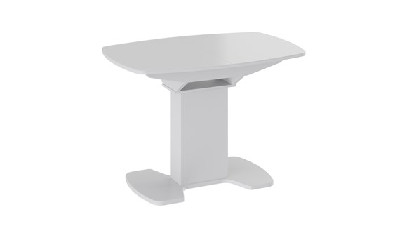 Кухонный раздвижной стол Портофино (СМ(ТД)-105.01.11(1)), цвет  Белый глянец/Стекло белое в Бузулуке - изображение