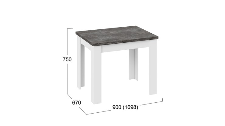 Раздвижной стол Промо тип 3 (Белый/Ателье темный) в Орске - изображение 4